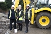 Helen Wright, Tenancy Support Manager at North Lincolnshire Homes with Cllr Liz Redfern, Leader of North Lincolnshire Council and Helen Fielding, Area Manager at the Homes and Communities Agency break the ground at Haig Avenue, Scunthorpe
